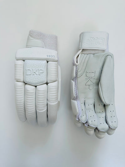 DKP Limited Edition White Cricket Batting Gloves