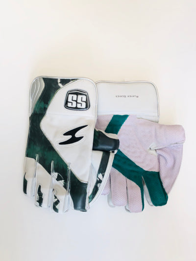 SS TON Player Edition Green Cameo Wicket Keeping Cricket Gloves - DKP Cricket Online
