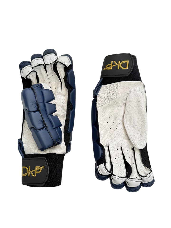 DKP Players Navy Cricket Batting Pads and Gloves Bundle