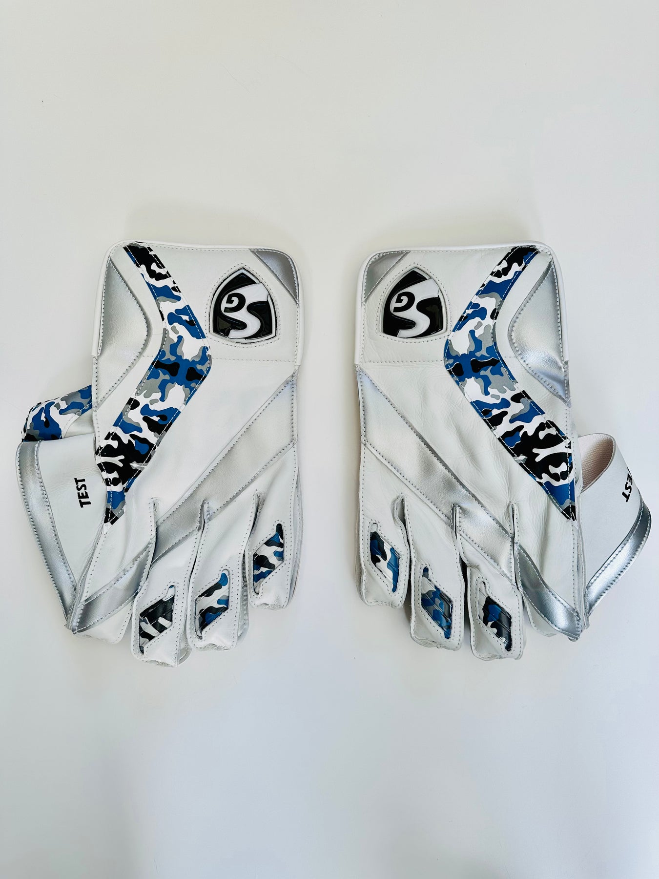 Blue camo batting gloves sales