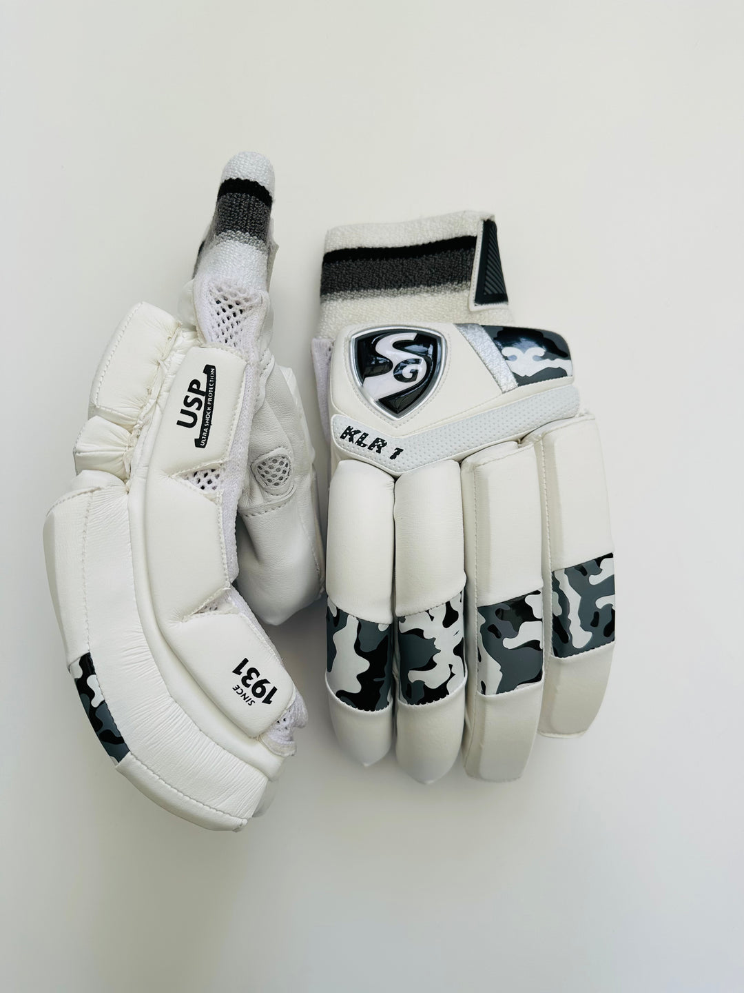 SG KLR 1 Camo Black Cricket Batting Gloves | As used by KL Rahul