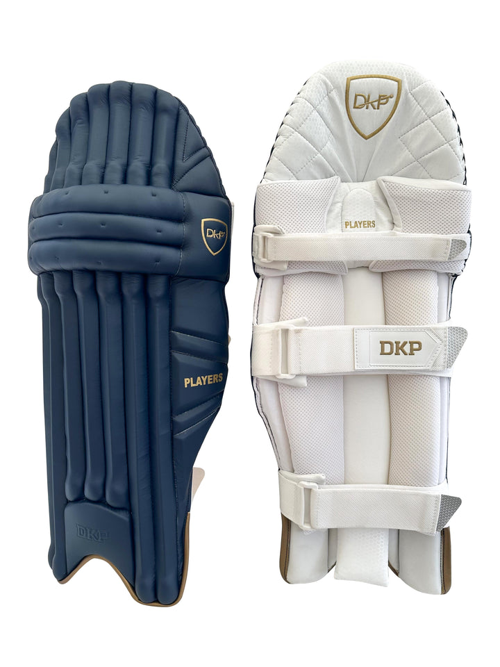 DKP Players Navy/Black Cricket Batting Pads and Batting Gloves Bundle