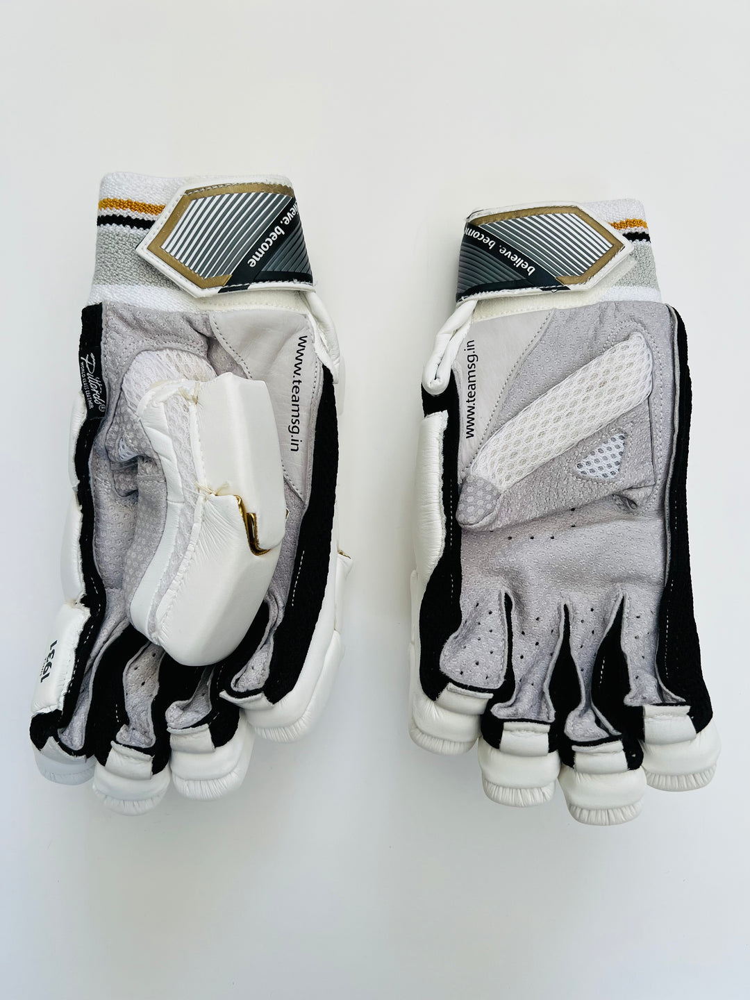 SG Hilite White Gold Cricket Batting Gloves 