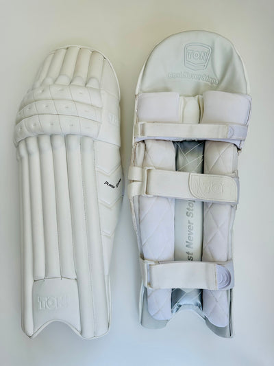 SS Ton Custom Player Edition White Batting Cricket Pads |  All White