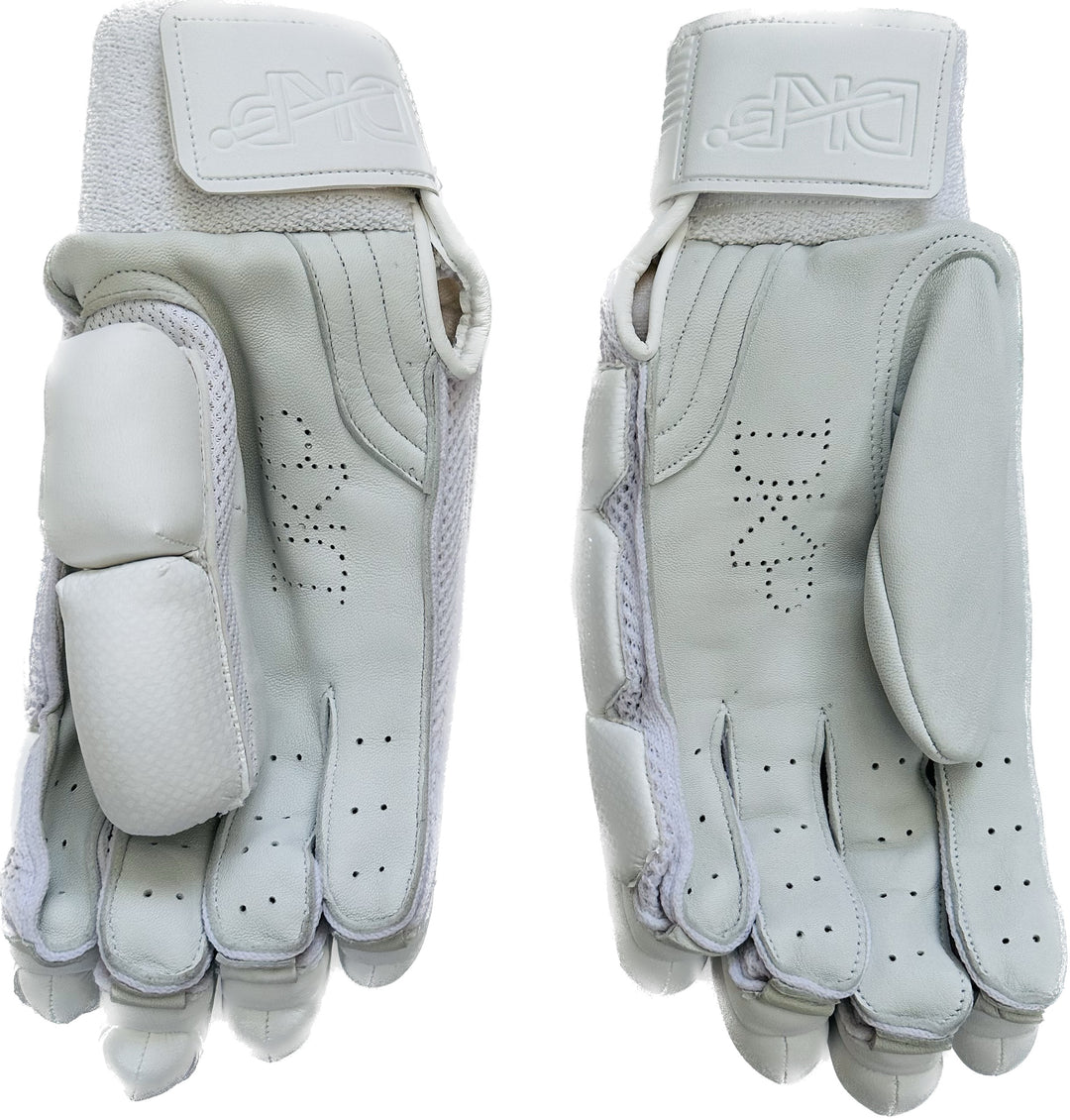 DKP Limited Edition White Cricket Batting Gloves