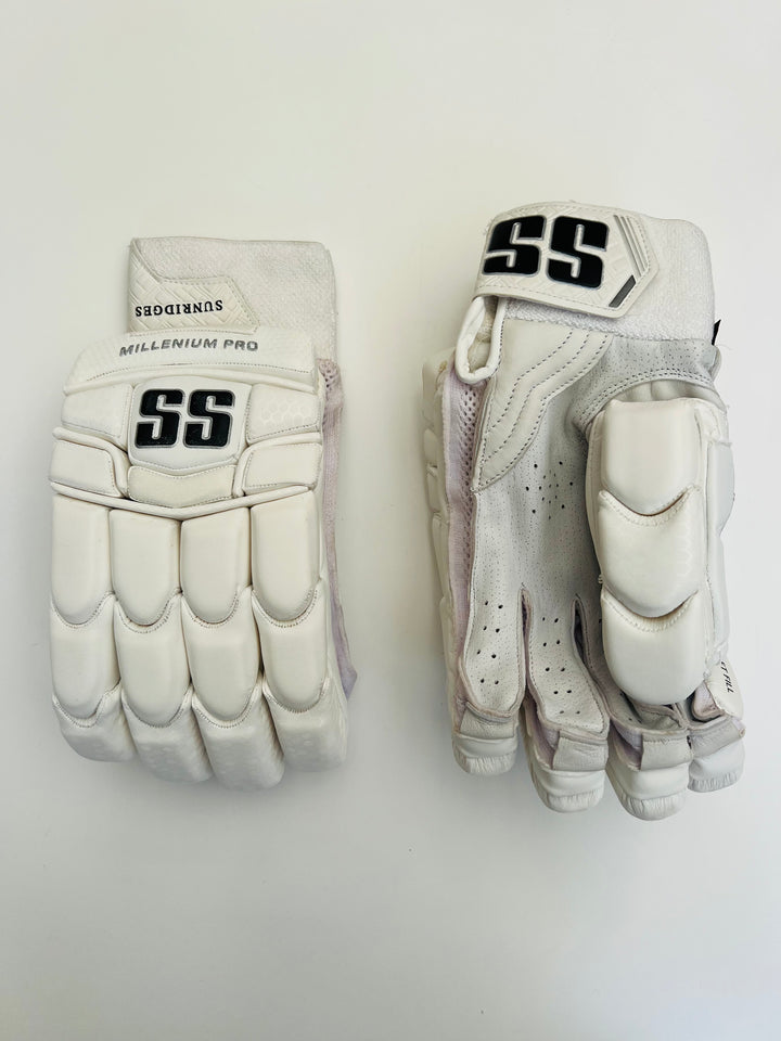 SS TON Millenium Pro White Cricket Batting Gloves