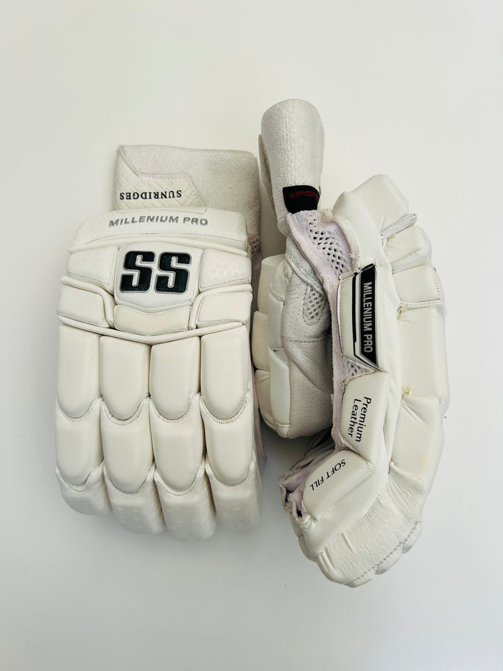 SS TON Millenium Pro White Cricket Batting Gloves