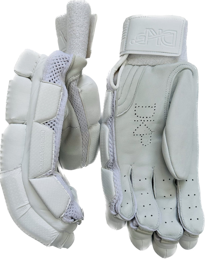 DKP Limited Edition White Cricket Batting Gloves