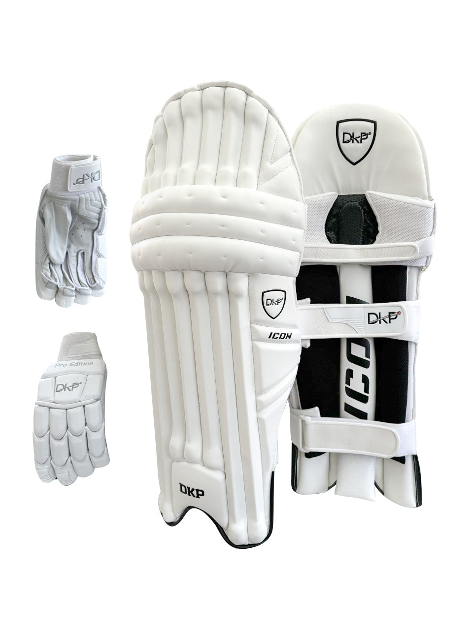 DKP Icon Cricket Batting Pads and Batting Gloves Bundle